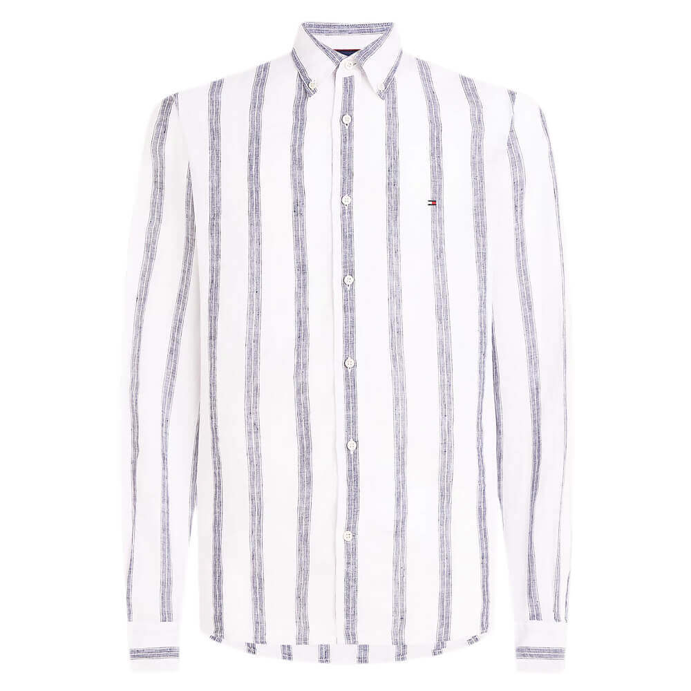Tommy Hilfiger Linen Triple Stripe Regular Fit Shirt
